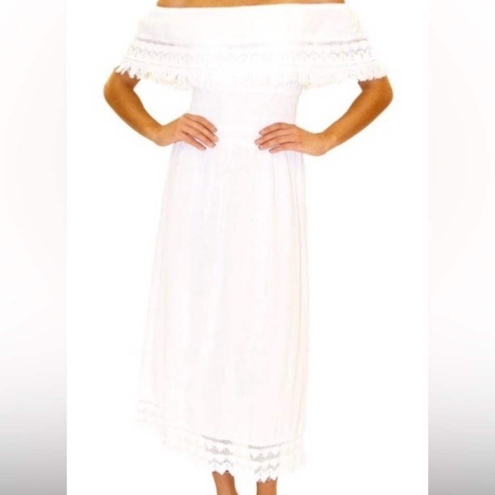 Off-Shoulder Cotton Dress - Picture 8 of 8